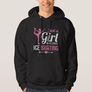 Just A Girl Who Loves Ice Skating Figure Skate Ska Hoodie
