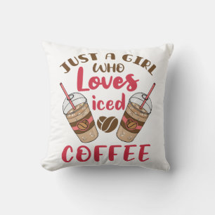 Just a Girl Who Loves Iced Coffee Throw Pillow