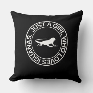 Just A Girl Who Loves Iguanas Gift For Women Lizar Throw Pillow
