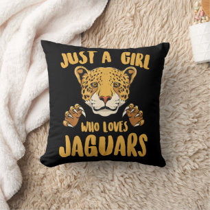 Just a Girl Who Loves Jaguars Funny Jaguar Women G Throw Pillow