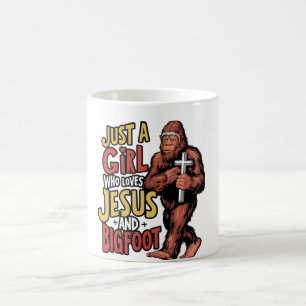 Just a Girl Who Loves Jesus And Bigfoot Sasquatch Coffee Mug