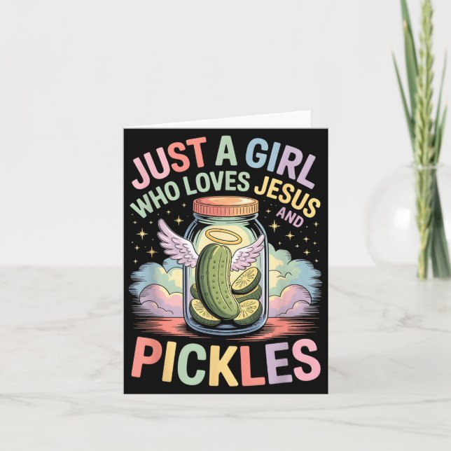 Just A Girl Who Loves Jesus And Ckles Funny Design Card (Front)