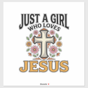 Just a Girl Who Loves Jesus Floral Cross Shirt_1