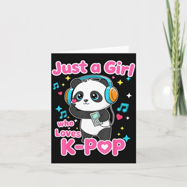 Just A Girl Who Loves K-p Cute Panda  Card (Front)