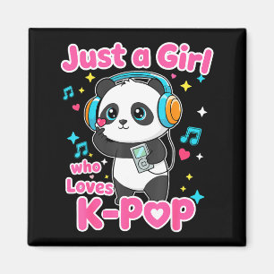 Just A Girl Who Loves K-p Cute Panda Magnet