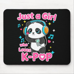Just A Girl Who Loves K-p Cute Panda  Mouse Pad
