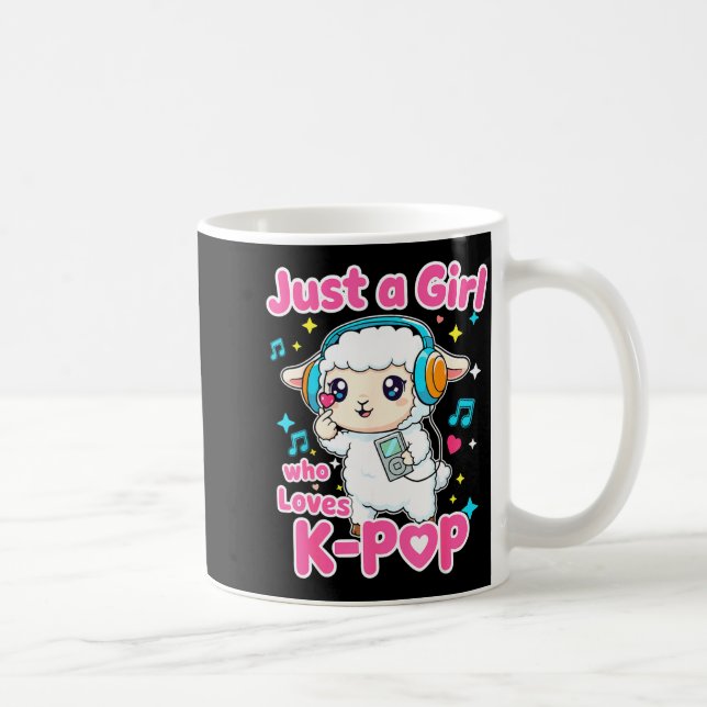 Just A Girl Who Loves K-p Cute Sheep  Coffee Mug (Right)