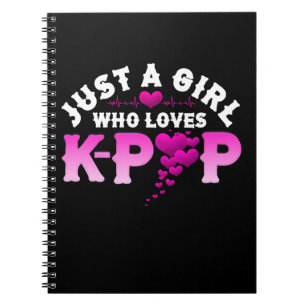 Just A Girl Who Loves K-Pop Finger Heart KPop Notebook