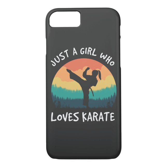 Just a Girl Who Loves Karate - Retro Karate Girl Case-Mate iPhone Case (Back)