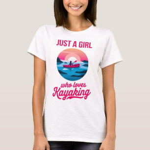 Just a Girl Who Loves Kayaking Sunset Art T-Shirt