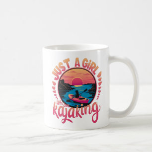 Just a Girl Who Loves Kayaking Sunset Design Coffee Mug