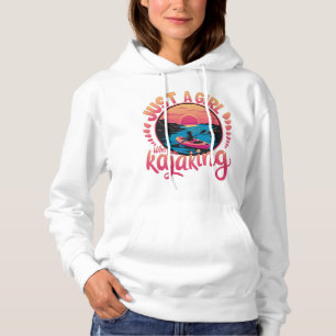 Just a Girl Who Loves Kayaking Sunset Design Hoodie