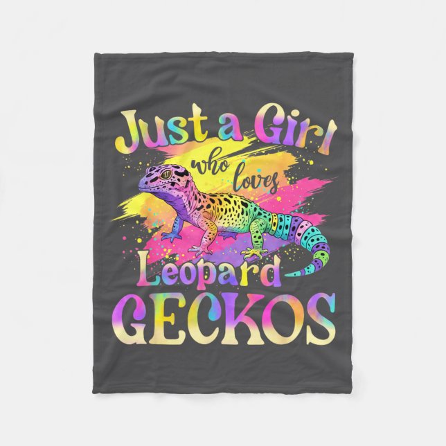 Just A Girl Who Loves Leopard Geckos  Fleece Blanket (Front)