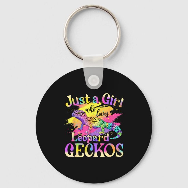 Just A Girl Who Loves Leopard Geckos  Keychain (Front)