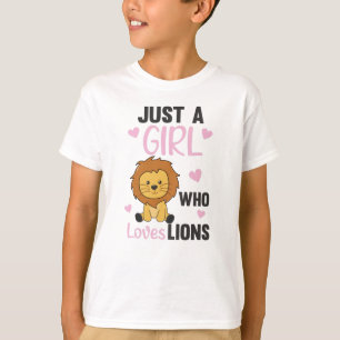 Just A Girl Who Loves Lions Cute Lion Big Cat T-Shirt