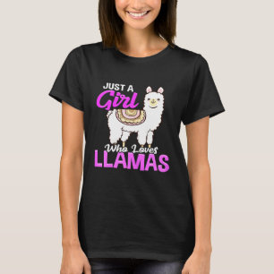 Just A Girl Who Loves Llamas Cute  Fluffy Lama T-Shirt