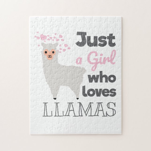 Just A Girl Who Loves Llamas Jigsaw Puzzle (Vertical)