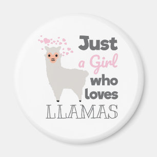Just A Girl Who Loves Llamas Magnet