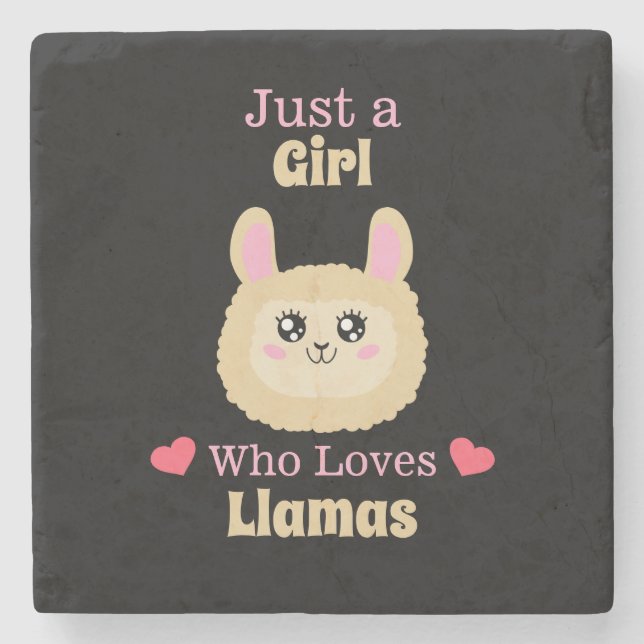 Just A Girl Who Loves Llamas Stone Coaster (Front)