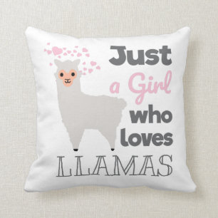 Just A Girl Who Loves Llamas Throw Pillow
