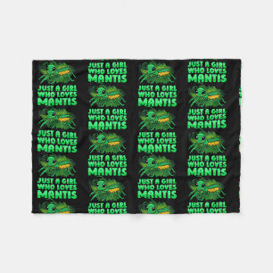 Just A Girl Who Loves Mantis Entomology Praying Fleece Blanket