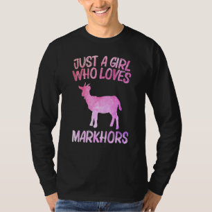 Just A Girl Who Loves Markhors For Women Goat Kid  T-Shirt