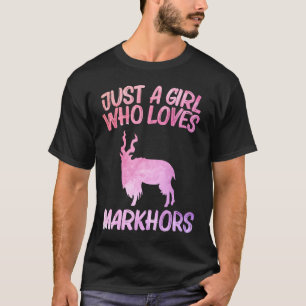 Just A Girl Who Loves Markhors For Women Goat Kid T-Shirt