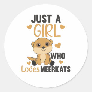 Just a girl who loves meerkats - Zoo Animals Classic Round Sticker