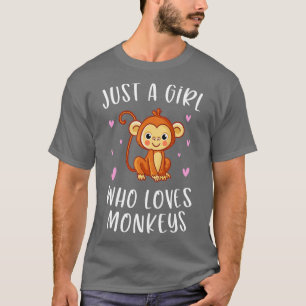 Just A Girl Who Loves Monkeys Cute Monkey Lover T-Shirt