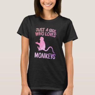 Just A Girl Who Loves Monkeys For Women Primate Ba T-Shirt