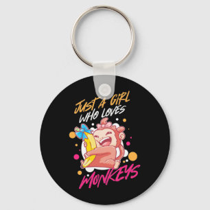 Just A Girl Who Loves Monkeys Keychain