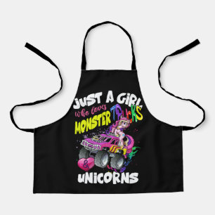 Just a Girl Who Loves Monster Trucks and Unicorns Apron
