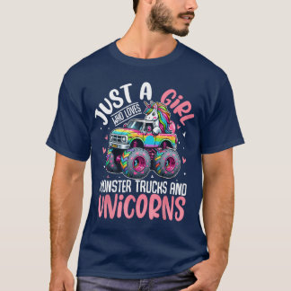 Just a Girl Who Loves Monsterrucks And Unicornsodd T-Shirt