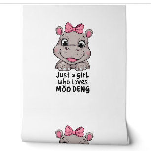 Just A Girl Who Loves Moo Deng Baby Hippos Long Sl Wallpaper