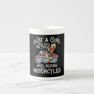 Just A Girl Who Loves Motorcycles Funny Art Gift.p Bone China Mug