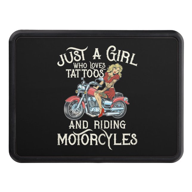 Just A Girl Who Loves Motorcycles Funny Art Gift.p Trailer Hitch Cover (Front)