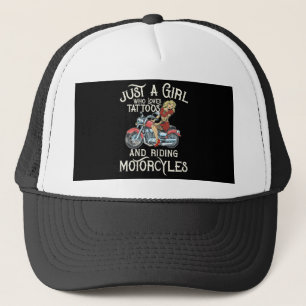 Just A Girl Who Loves Motorcycles Funny Art Gift.p Trucker Hat