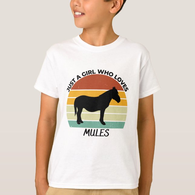 Just a girl who loves mules T-Shirt (Front)
