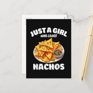 Just A Girl Who Loves Nachos Funny Food Lover Holiday Postcard