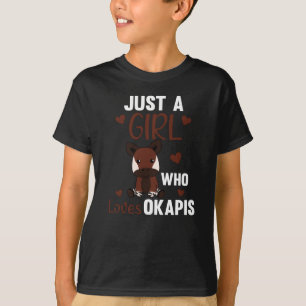 Just A Girl who loves Okapis Waldgiraffe Zebra T-Shirt