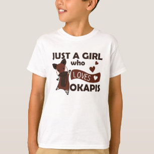 Just A Girl who loves Okapis Waldgiraffe Zebra T-Shirt