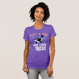 Just a girl who loves Orcas kids orca killer whale T-Shirt