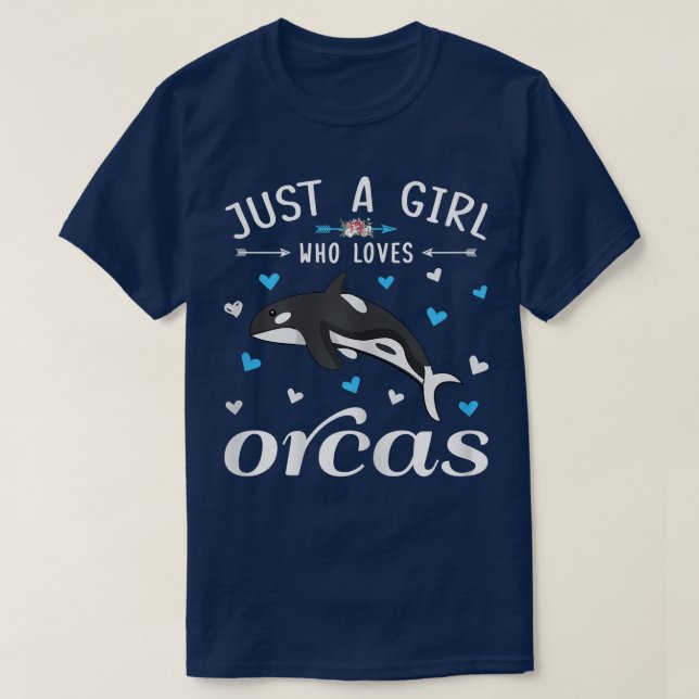 Just A Girl Who Loves Orcas  Killer Whales Lover G T-Shirt (Design Front)