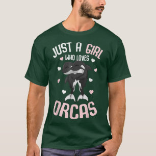 Just A Girl Who Loves Orcas Whale Kids Girls  T-Shirt