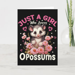 Just A Girl Who Loves Ossums Floral Women Girls  Card