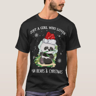 Just A Girl Who Loves Pandas And Christmas T-Shirt