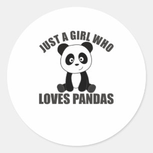 Just A Girl Who Loves Pandas Cute Animals Panda Classic Round Sticker