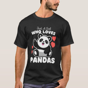 Just A Girl Who Loves Pandas Cute Panda Bear Kids T-Shirt