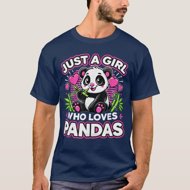 Just a Girl Who Loves Pandas Cute Panda friends re T-Shirt (Front)