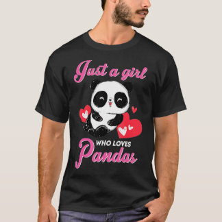 Just A Girl Who Loves Pandas Cute Panda Lovers T-Shirt